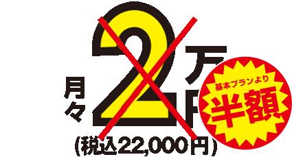 月額2万円～税込22,000円